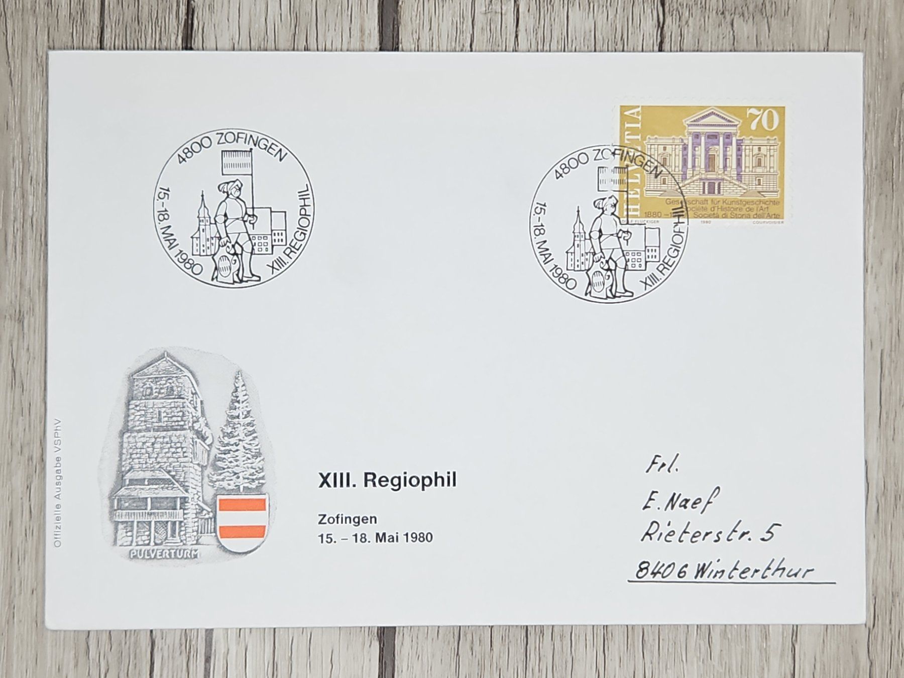 Tutti i francobolli: CL11 Enveloppe + Timbre Suisse 1980 – Usato da Cousset venduto da Patrick_Collections