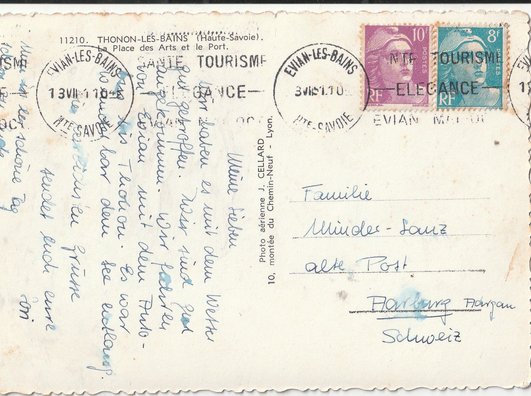 Cartoline postali: Thoron Les Bains Haute Savoien – Usato da Lumbrein venduto da made02 1