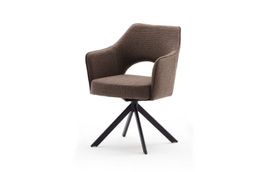 6 Drehsessel TONALA Stoff cappuccino Beine schwarz drehbar