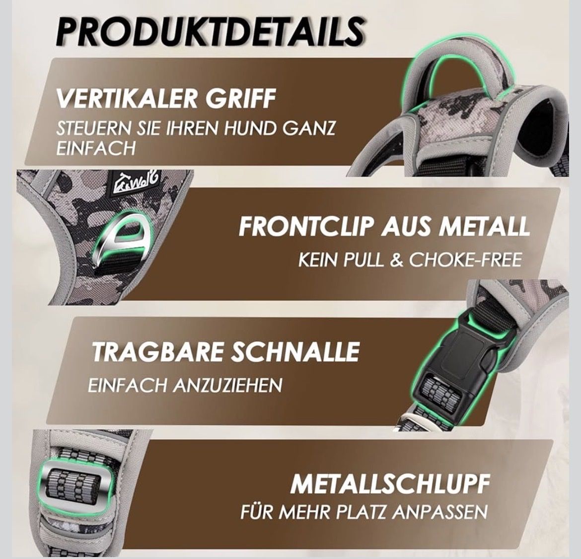 Guinzagli & Collari: Hunde-Geschirr Tarn Grau Gr.L  - Slow – Nuovo (secondo la descrizione) da Thalheim AG venduto da Kolibri1980 6