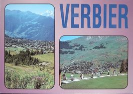 3x AK VERBIER Golf - Wohnquartier - Dorfplatz mit Auto