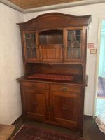 Antique Sideboard Cabinet with Glass Doors Solid Wood