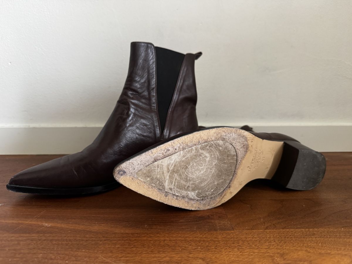 Scarpe da donna: Leder Stiefeletten, Braun, Grösse 41 Herbst-Look – Usato da Würenlos venduto da Rekalo 1