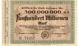 Solingen 500 Mil.Mark 20.09.1923 VZ+-VZ++