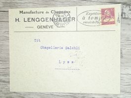 TR20 Enveloppe + Timbre Suisse 1924