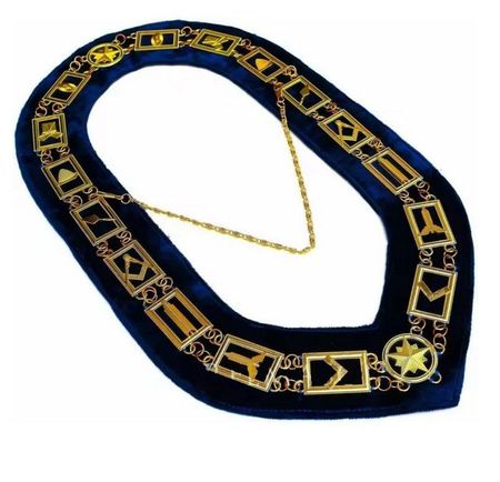 Halskette Blue Lodge auf blauem Samt - Collier Franc
