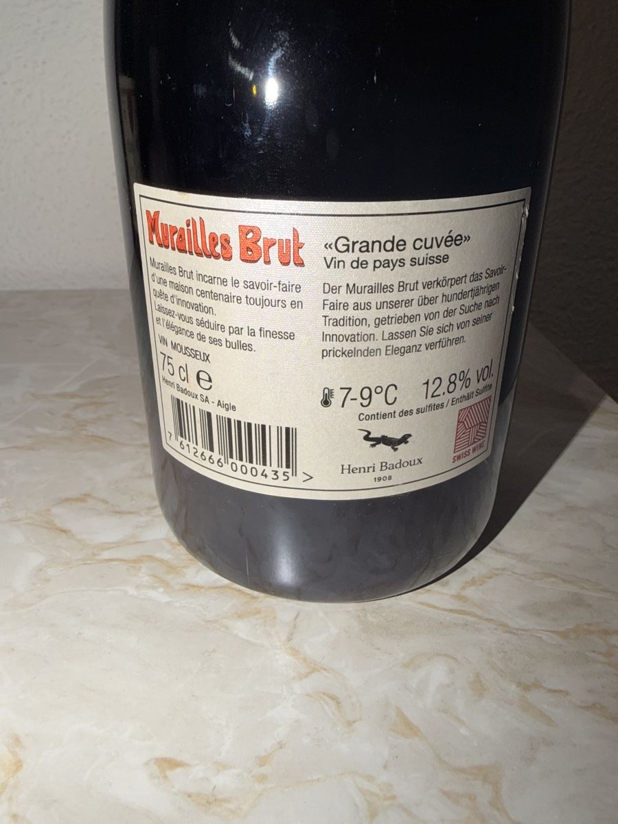 Vino: Bouteille de Muraille Brut – Nuovo e nell'imballaggio originale da Grenchen venduto da 24.07LD 1