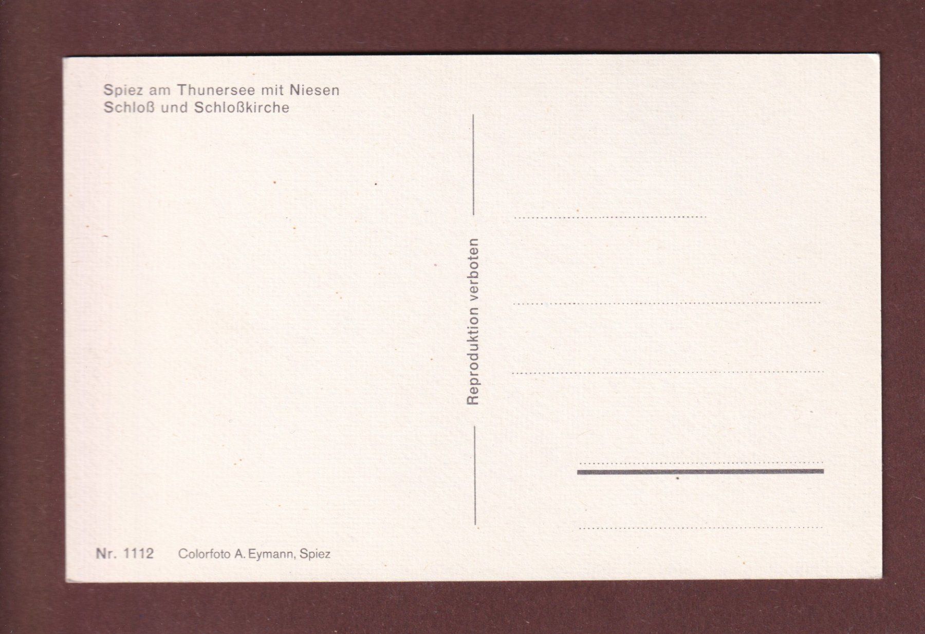 Cartoline postali: SPIEZ - Schloss - Niesen – Usato da Pully venduto da nicecards-shop 1