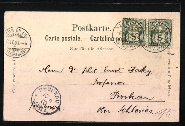 Ansichtskarten: Schweizer Volkstypen mit Hüten und Spaz – Gebraucht aus Berlin von bartko-reher 1