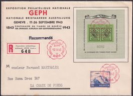 1943, Ersttagsbrief W18 mit F27, Ausstellungs-O, Kat: 110.-