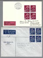 1946/47, PJ VIERERBLÖCKE,  AUF 4 BRIEFE, SCHÖN