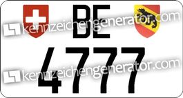 Motorrad-Kennzeichen BE 4777