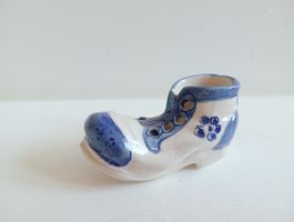 Vintage Porzellan Miniatur Schuh Delfter Stil 5x3 cm