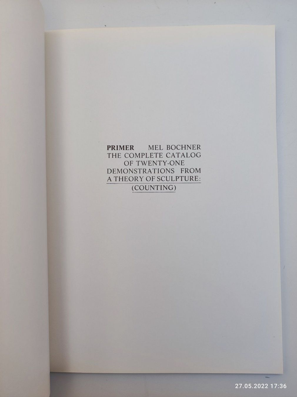 Libri: ARTISTBOOK - MEL BOCHNER – Usato da Goldach venduto da Gaip 1