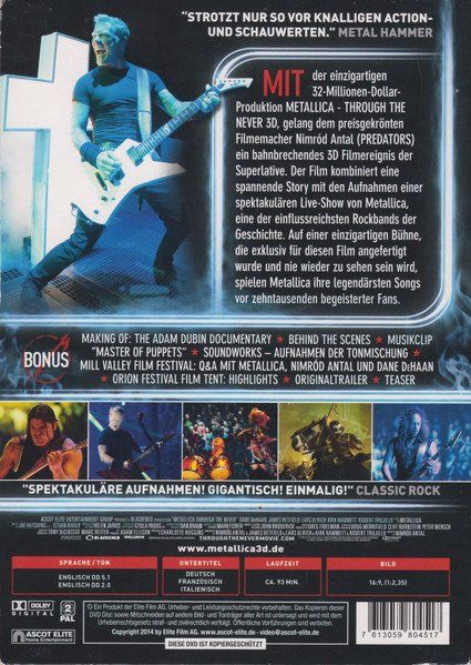 Tutti i DVDs: Metallica – Through The Never – Nuovo e nell'imballaggio originale da Brittnau venduto da Zibu 1