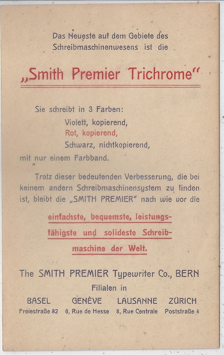 Cartoline postali: Smith Premier No. 4 - Schreibmaschinen – Usato da Ettingen venduto da Kartenplanet 1