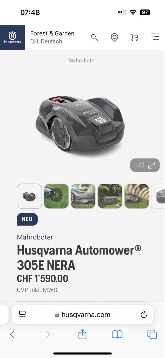 Husqvarna Tagliaerba: Neuer Mähroboter Husqvarna 305E NERA – Nuovo e nell'imballaggio originale da Malters venduto da BachBrun