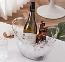 2er Set Kühlender Eisbehälter aus durchsichtigem Kunststoff
