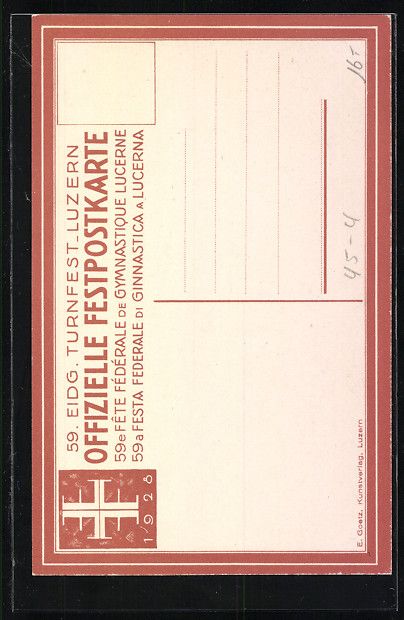 Cartes postales: Luzern, 59. Eidg. Turnfest 1928, Turner  – D'occasion à Berlin par bartko-reher 1
