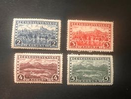 Tschechoslovakei 1926-22 Lot  SC. 119-122 *  (3292)