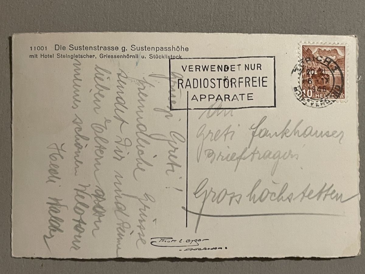 Cartes postales: Alte Ansichtskarte Sustenpasshöhe mit Hotel Steingletscher  – D'occasion à Zollikofen par zollo2 1