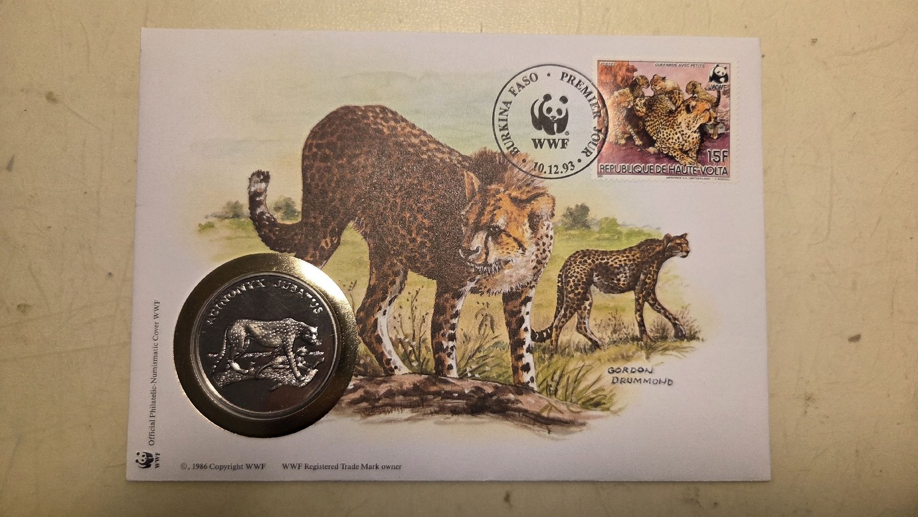 Tutti le monete: 1993 Medallienbrief WWF Gepard – Usato da Arni AG venduto da Moth68