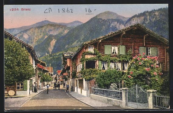Cartoline postali: AK Brienz, Blick in eine Strasse, 1921 – Usato da Berlin venduto da bartko-reher