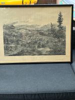 Gravure ancienne Wald Zürich, encadrée, rare pièce!