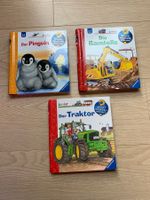3 Kinderbücher Wieso weshalb ( Baustelle , Traktor , Pinguin