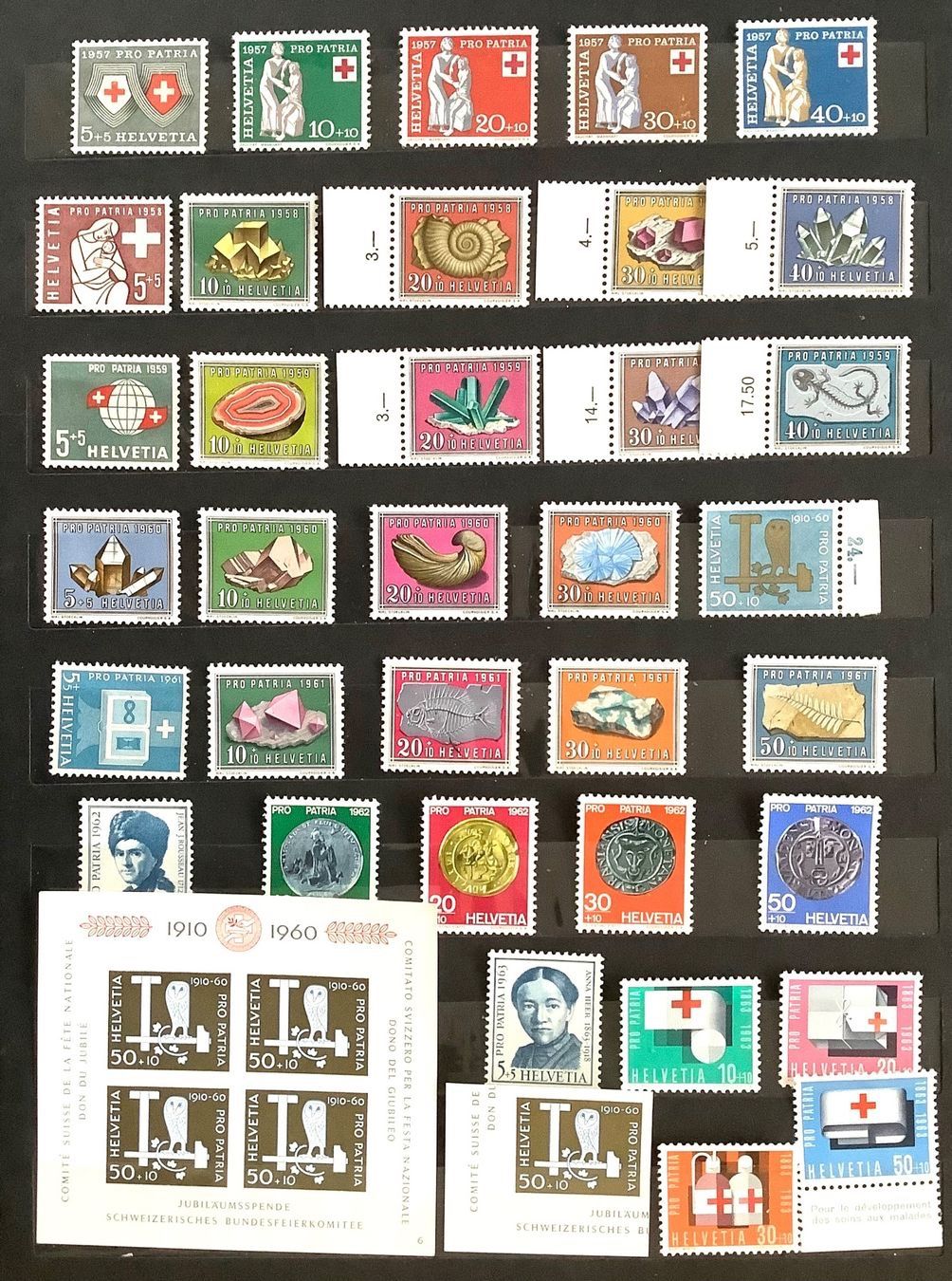 Tutti i francobolli: 1957 - 1963 / Pro Patria mit Eulen Block & Einzel ** – Nuovo (secondo la descrizione) da Liestal venduto da Skunk02