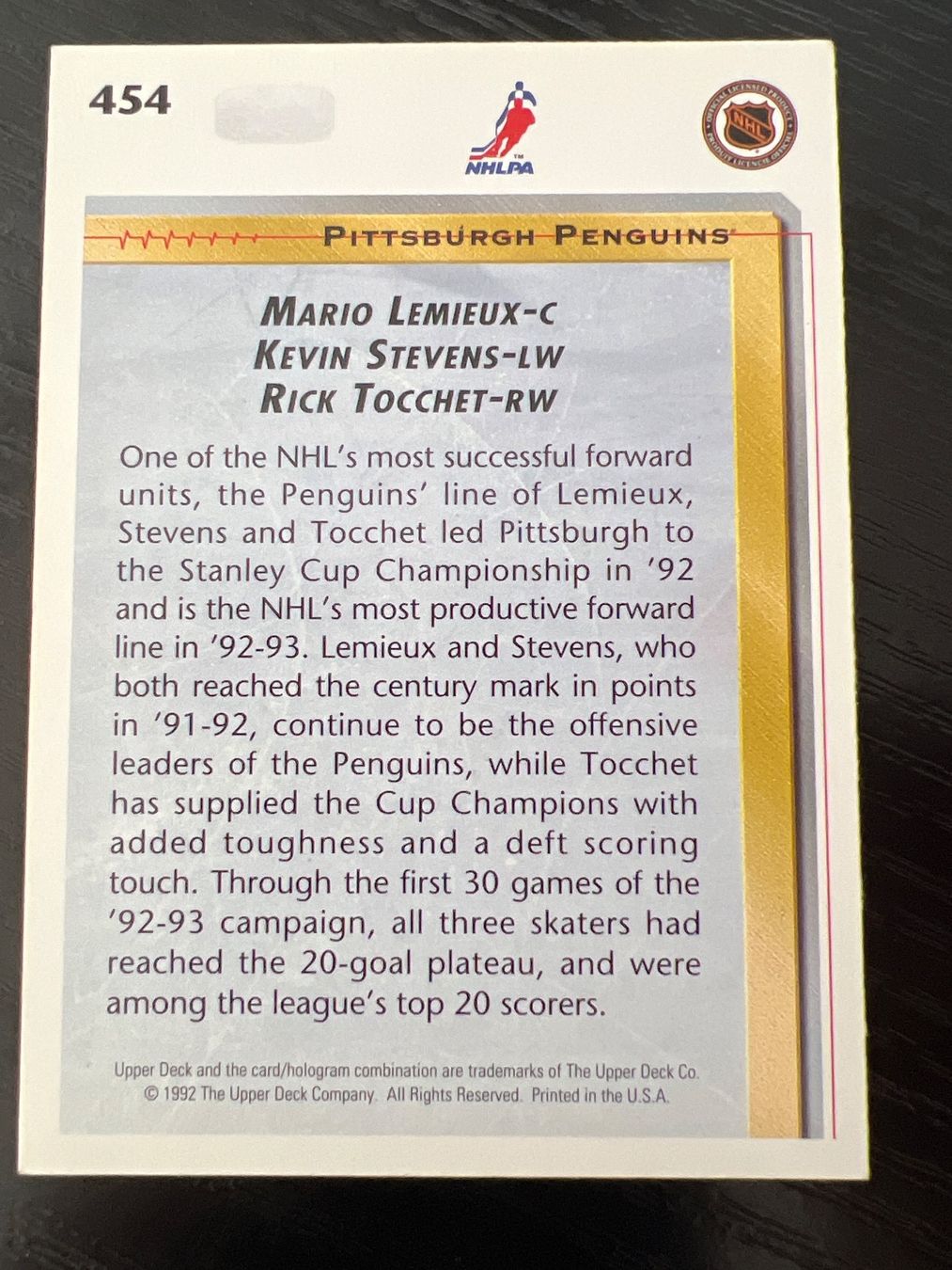 NHL Cartes à collectionner: NHL Pittsburgh Penguins Lemieux Tocchet Stevens Lethal Lines – D'occasion à Heimberg par Buck89 1