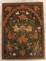 Indisches farbiges Holzbild, Deko Wandbild, Asien Style