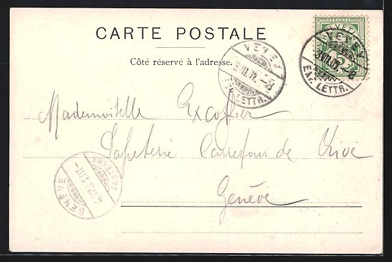 Cartoline postali: Lithographie Vevey, Panorama, Ruine – Usato da Berlin venduto da bartko-reher 1