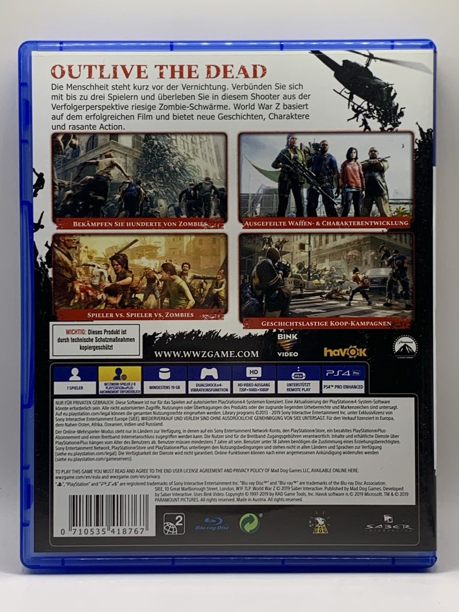 Sony Spiele: PS4 - World War Z – Gebraucht aus Ostermundigen von RG-Collector 1