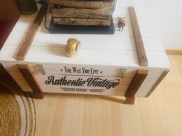 Authentischer Vitale Truhentisch - Weiss/Braun