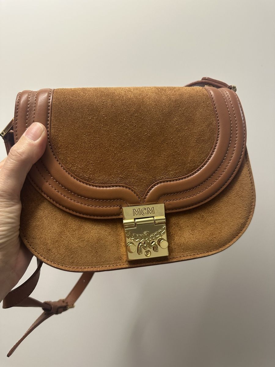 Mcm Borse da donna: MCM Tasche Leder/Wildleder Camel - w.neu – Usato da Diepoldsau venduto da Soleil0425