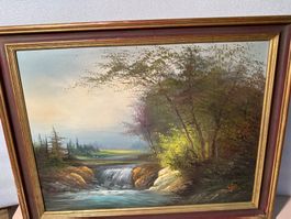 Peinture à l'huile sur toile signée
