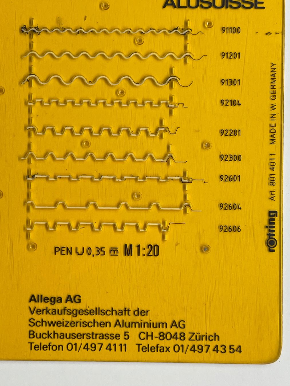 Rotring Sciablone: Rothring Schablone: Well- + Trapezbänder – Usato da Matzingen venduto da carola71 2