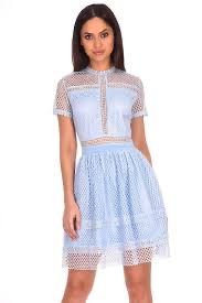 Kleid AX Paris hellblau Spitze Grösse 36- 38