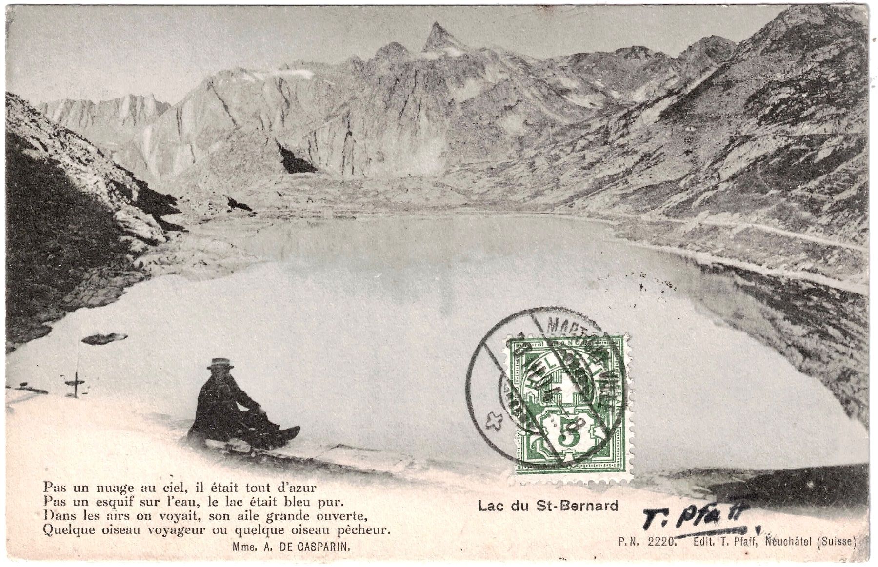 Ansichtskarten: Lac du ST-BERNARD ca. 1900 (VS) – Gebraucht aus Oberdorf BL von Hopfehuepfer