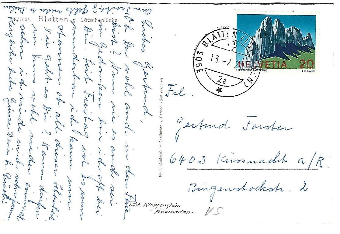 Cartoline postali: Blatten  Häuser – Usato da Wetzikon ZH venduto da Brulu100 1