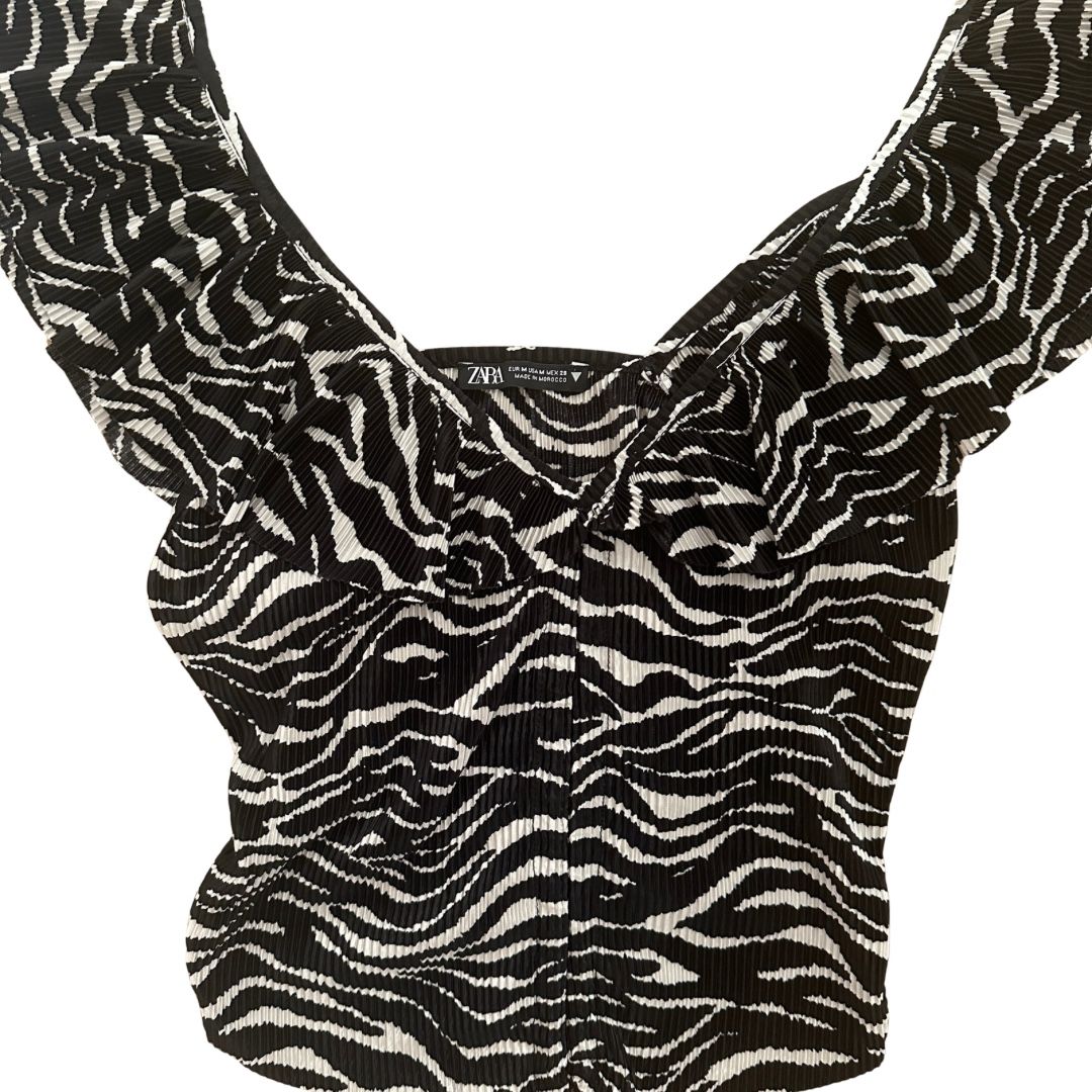 Top: Zara Crop Top Zebra Print S M – Usato da Zofingen venduto da JumpInVintage 1