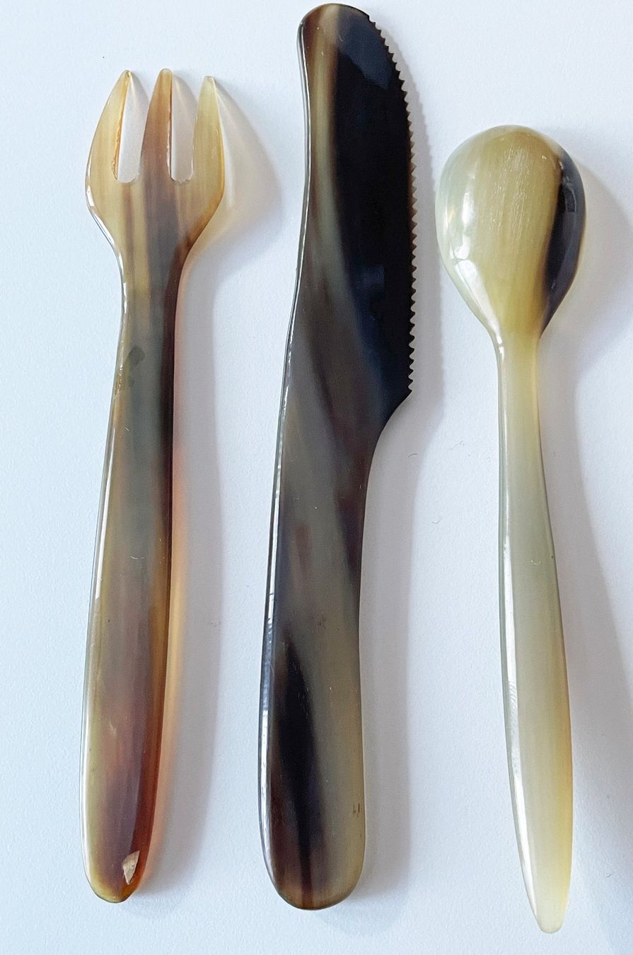 Set di posate: Reise- oder Kinder-Essbesteck aus Horn – Usato da Chur venduto da elifor 3