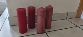4Kerzen rot. 17cm hoch. 