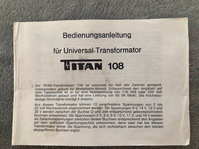 Modellini di ferrovie: Transformator für Modelleisenbahn – Nuovo e nell'imballaggio originale da Altstätten SG venduto da Ferto 2