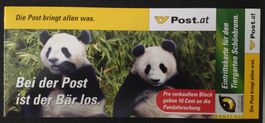 Grosser Panda 2003 Oe Eckigen + Runder Briefmarke auf Block