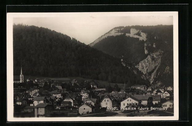 Cartoline postali: AK Moutier, Totalansicht aus der Ferne – Usato da Berlin venduto da bartko-reher