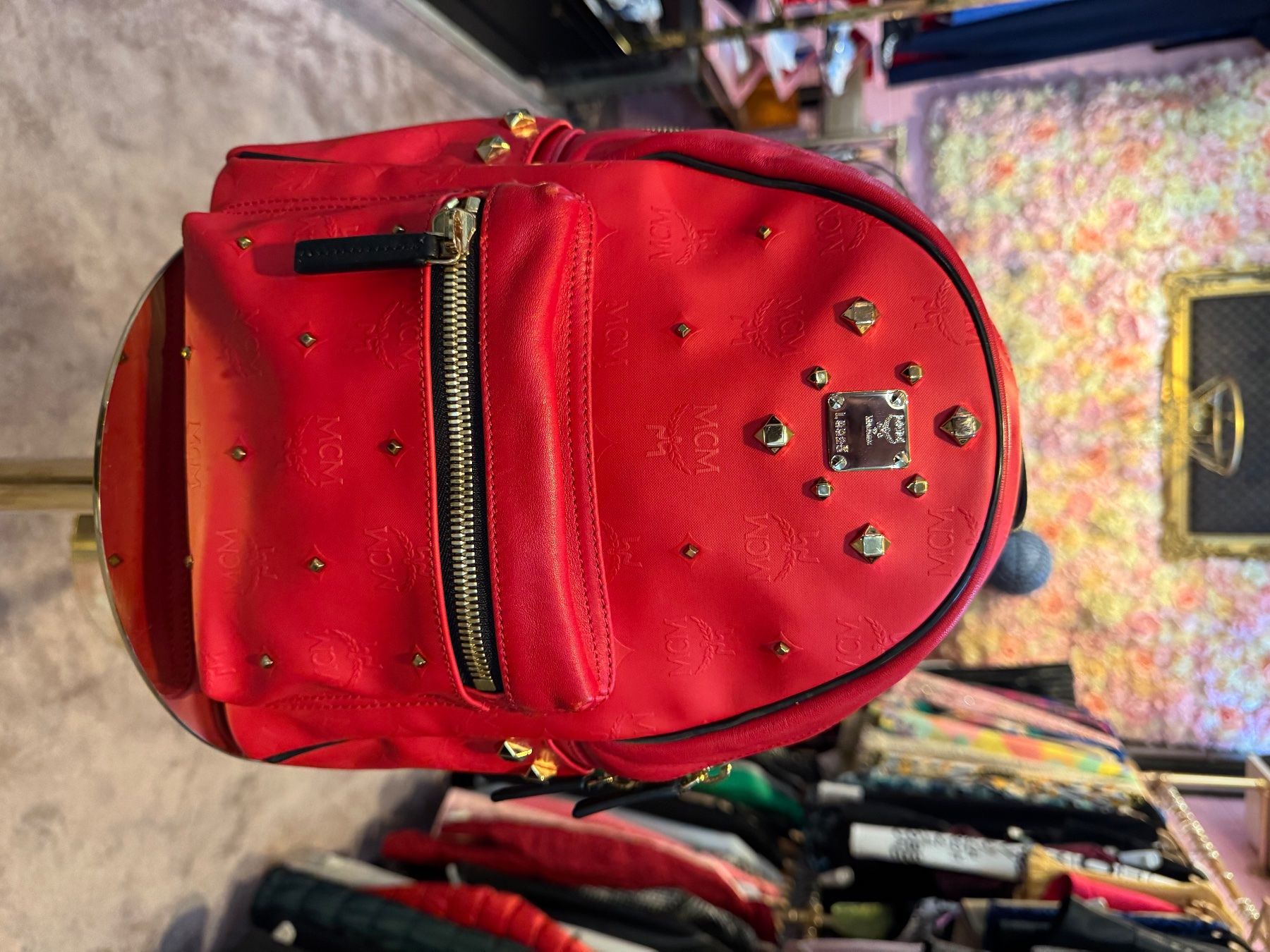 Mcm Zaini: MCM Rucksack  rot – Usato da Zürich venduto da SecondhandZurich 3