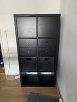 IKEA Kallax Regal schwarz 8 Fächer mit viel Zubehör