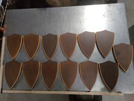 13 Holzschilder, Trophäenschilder, Dunkelbraun,
